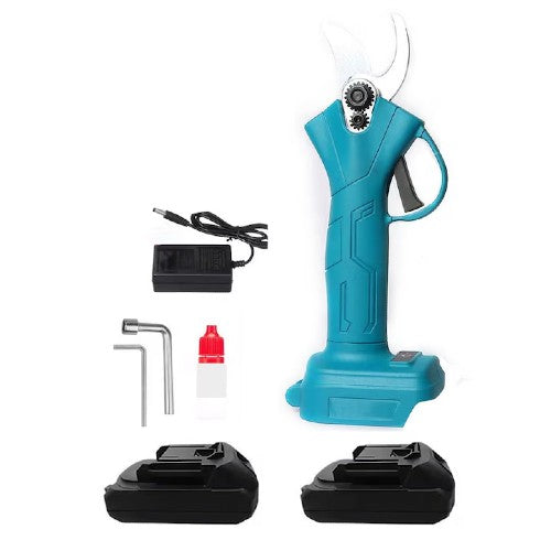 Foarfecă Electrică AT Performance cu 2 Acumulatori, Fără Fir, Lama Oțel Carbon, 5000 mAh, Turcoaz